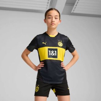 Camiseta de fútbol de visitante del Borussia Dortmund 24/25 para niños grandes (réplica)