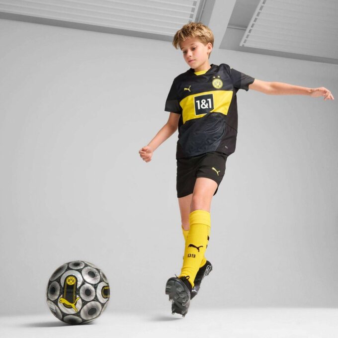 Camiseta de fútbol de visitante del Borussia Dortmund 24/25 para niños grandes (réplica) Camiseta de fútbol de visitante del Borussia Dortmund 24/25 para niños grandes (réplica)