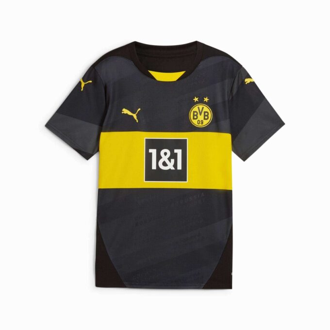Camiseta de fútbol de visitante del Borussia Dortmund 24/25 para niños grandes (réplica) Camiseta de fútbol de visitante del Borussia Dortmund 24/25 para niños grandes (réplica)