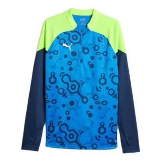 Camiseta de fútbol IndividualCUP con cremallera de un cuarto “Azul Verde”