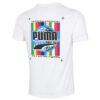 Camiseta de manga corta con estampado fotográfico de grafiti “Blanco, azul y rojo”