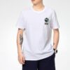 Camiseta de manga corta con estampado fotográfico de grafiti “Blanco, azul y rojo”