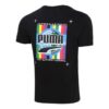 Camiseta de manga corta con estampado fotográfico de grafiti “Negro, azul y rojo”