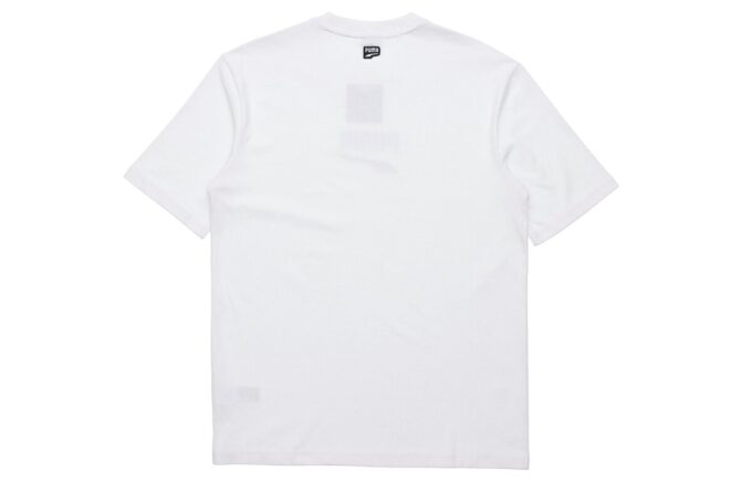 Camiseta de manga corta con logo clásico del centro de la ciudad para hombre, blanca