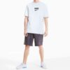 Camiseta de manga corta con logo clásico del centro de la ciudad para hombre, blanca