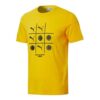 Camiseta de manga corta de algodón con estampado de letras y logotipo en amarillo
