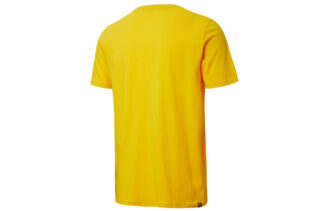 Camiseta de manga corta de algodón con estampado de letras y logotipo en amarillo