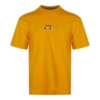 Camiseta de manga corta estampada para hombre dorada