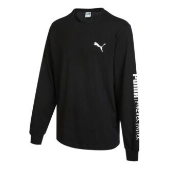 Camiseta de manga larga con texto en inglés “Handwriting” (negra)