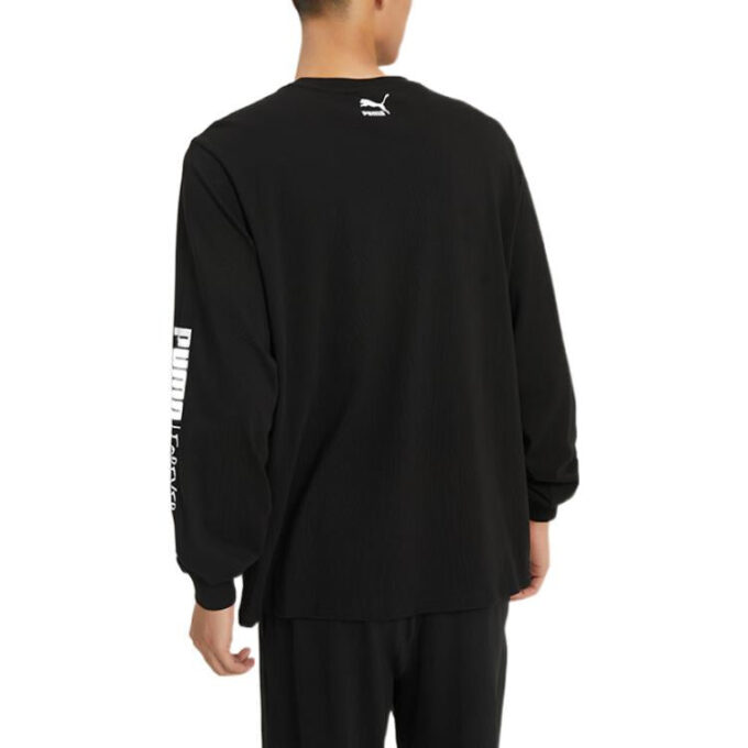 Camiseta de manga larga con texto en inglés “Handwriting” (negra)