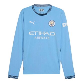 Camiseta de manga larga local del Manchester City 24/25 “Azul y blanco”