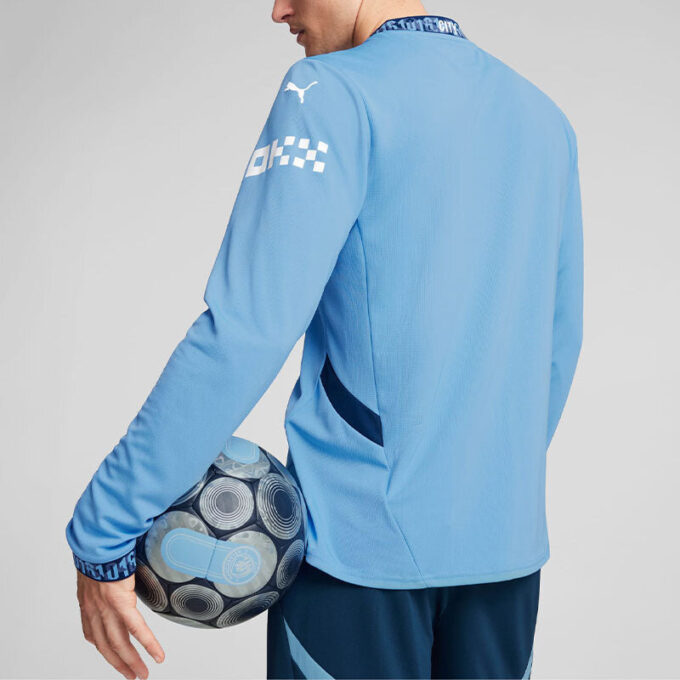 Camiseta de manga larga local del Manchester City 24/25 “Azul y blanco”