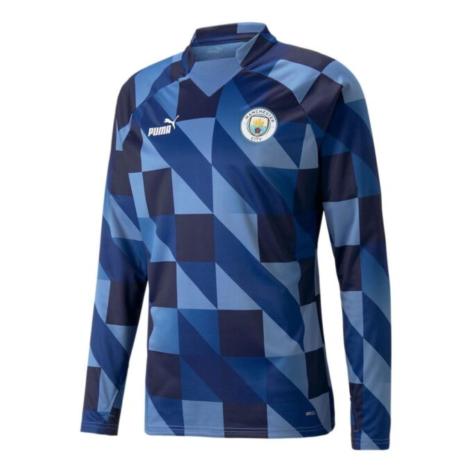 Camiseta de manga larga prepartido del Manchester City FC “Azul Marino”