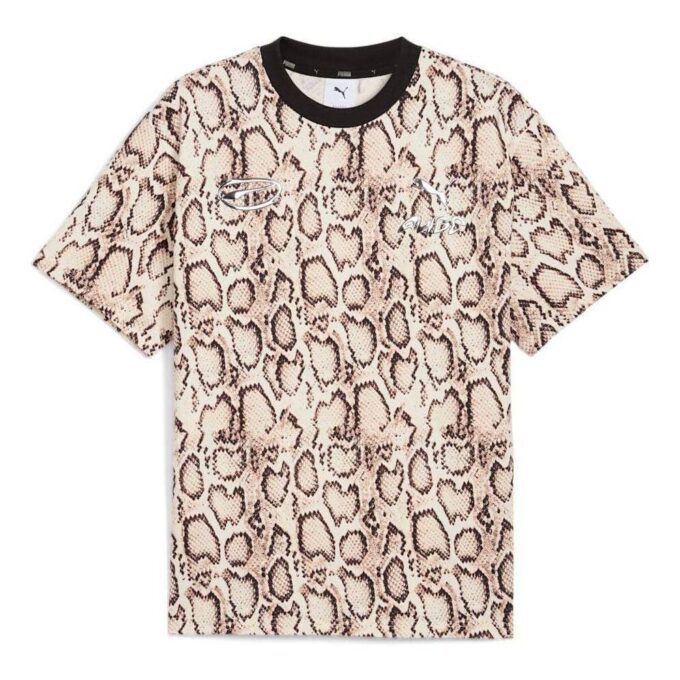 Camiseta de piel de serpiente PUMA x A$AP ROCKY “Marfil escarchado AOP”