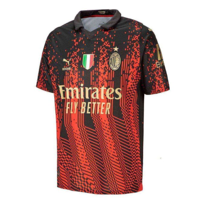 Camiseta de visitante del AC Milan 2022/2023, 4.ª edición, versión estadio, “Roja”