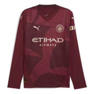 Camiseta de visitante del Manchester City 24/25 (manga larga) “Roja”