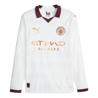 Camiseta de visitante del Manchester City para niño, temporada 2023/24, “Blanca”