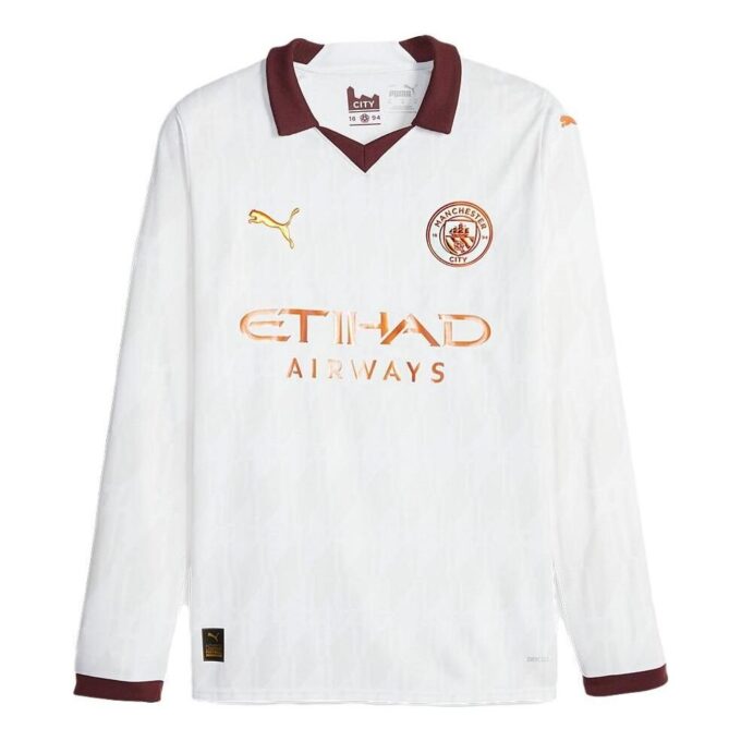 Camiseta de visitante del Manchester City para niño, temporada 2023/24, “Blanca”