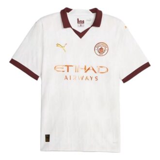 Camiseta de visitante Stadium del Manchester City para hombre 2023-24 “Blanca”