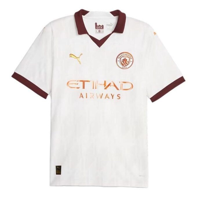 Camiseta de visitante Stadium del Manchester City para hombre 2023-24 “Blanca”