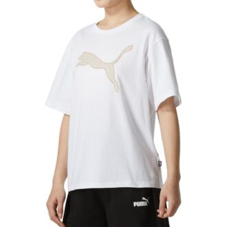Camiseta deportiva estampada para mujer “Blanco y beige”