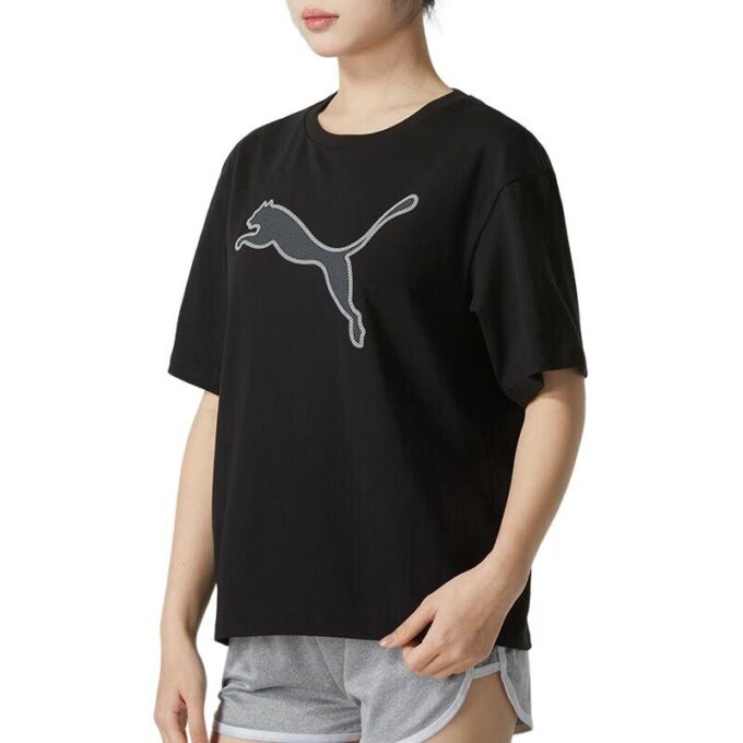 Camiseta deportiva gráfica para mujer “Negro y gris”