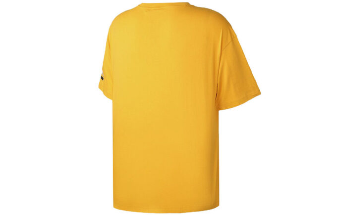 Camiseta deportiva holgada negra con cuello redondo y manga corta amarilla Culture MakerTee