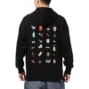Camiseta deportiva informal con estampado de dibujos animados para hombre, color negro