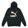 Camiseta deportiva negra con estampado de logotipo clásico en bronce