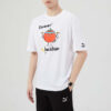 Camiseta deportiva PUMA de manga corta con cuello redondo y estampado divertido para hombre, color blanco