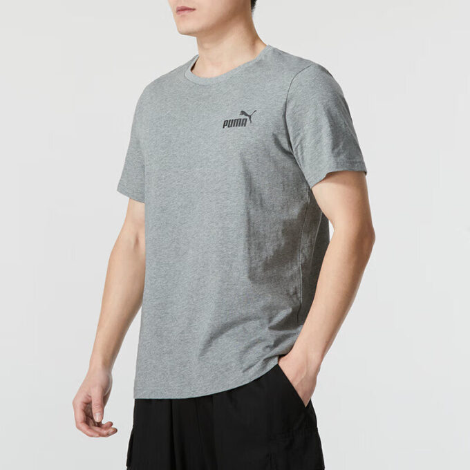 Camiseta Essentials con logo pequeño “Gris”