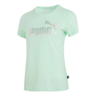 Camiseta Essentials con logo “Verde Plateado” (Mujeres)