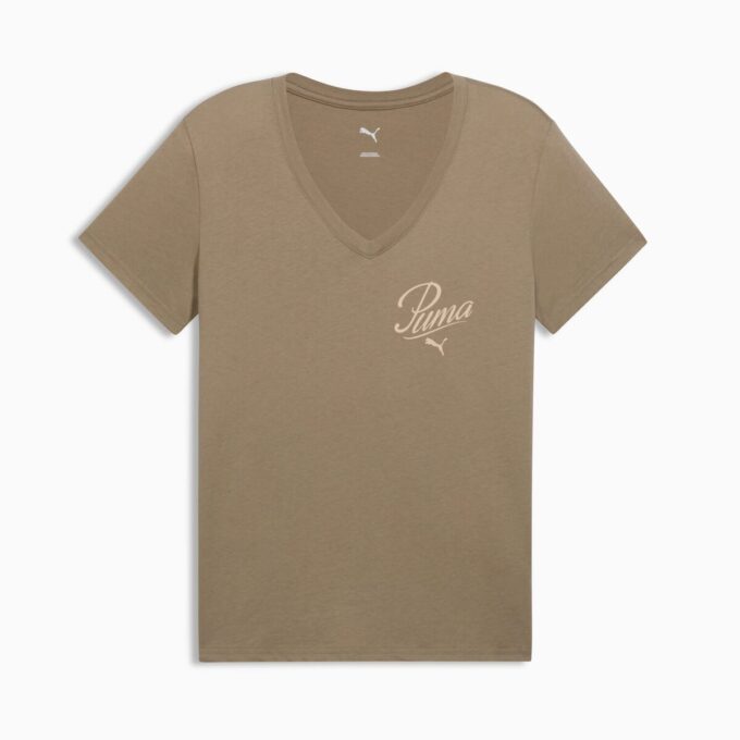 Camiseta Essentials Script con cuello en V para mujer Camiseta Essentials Script con cuello en V para mujer