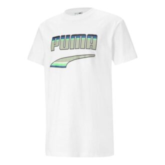 Camiseta estampada de cuello redondo “Blanco y verde”