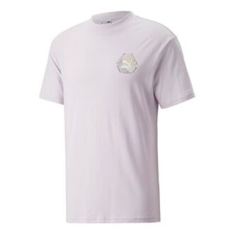 Camiseta gráfica con el logotipo de Hc en morado claro