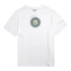 Camiseta gráfica Downtown con estampado divertido, cuello redondo, manga corta, blanca