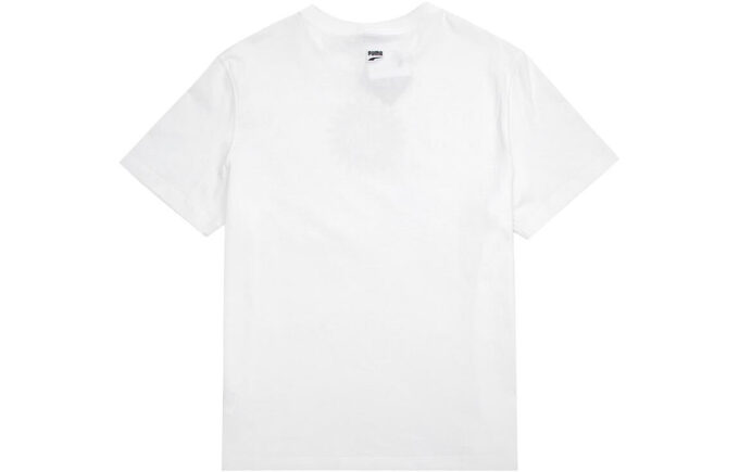 Camiseta gráfica Downtown con estampado divertido, cuello redondo, manga corta, blanca