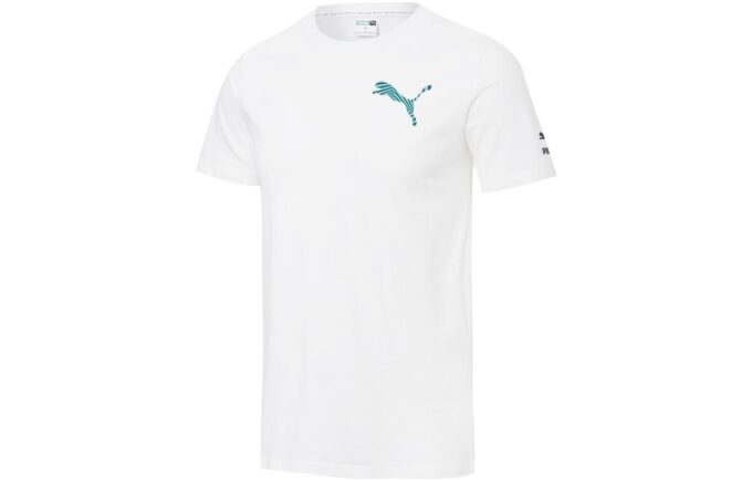 Camiseta gráfica informal “Blanco, negro y azul”