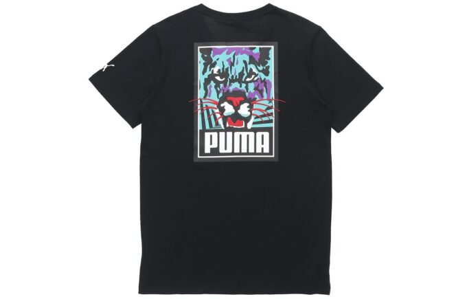 Camiseta gráfica informal “Negro, blanco y azul”