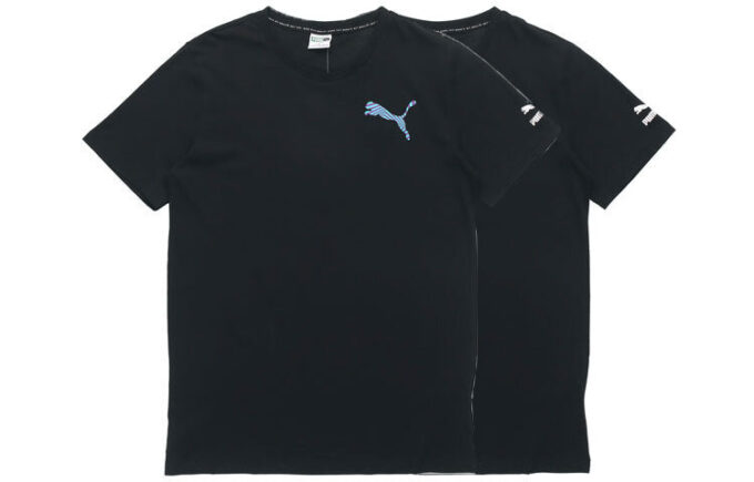 Camiseta gráfica informal “Negro, blanco y azul”