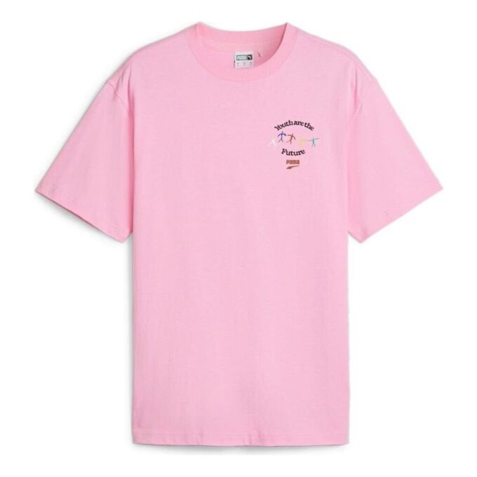 Camiseta gráfica “La juventud es el futuro” en rosa
