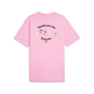 Camiseta gráfica “La juventud es el futuro” en rosa