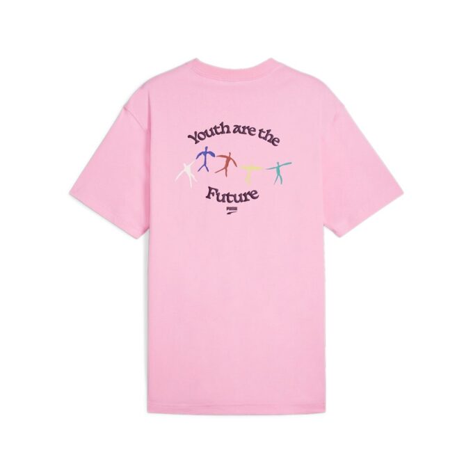 Camiseta gráfica “La juventud es el futuro” en rosa