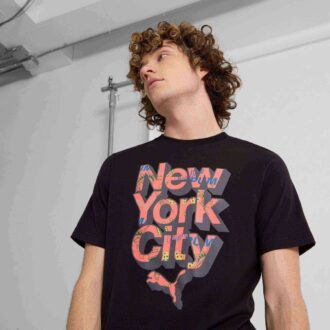Camiseta gráfica para hombre con la bandera de Nueva York