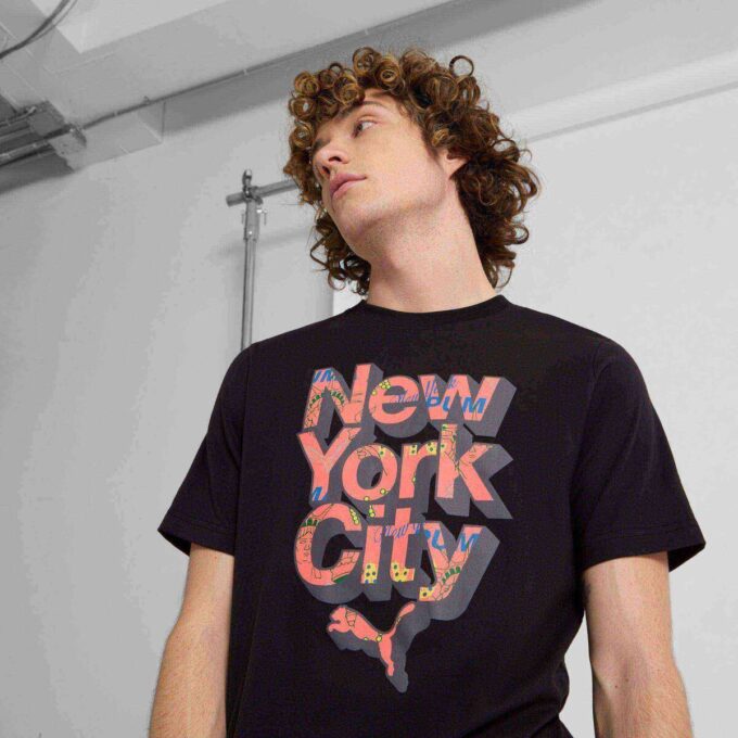 Camiseta gráfica para hombre con la bandera de Nueva York