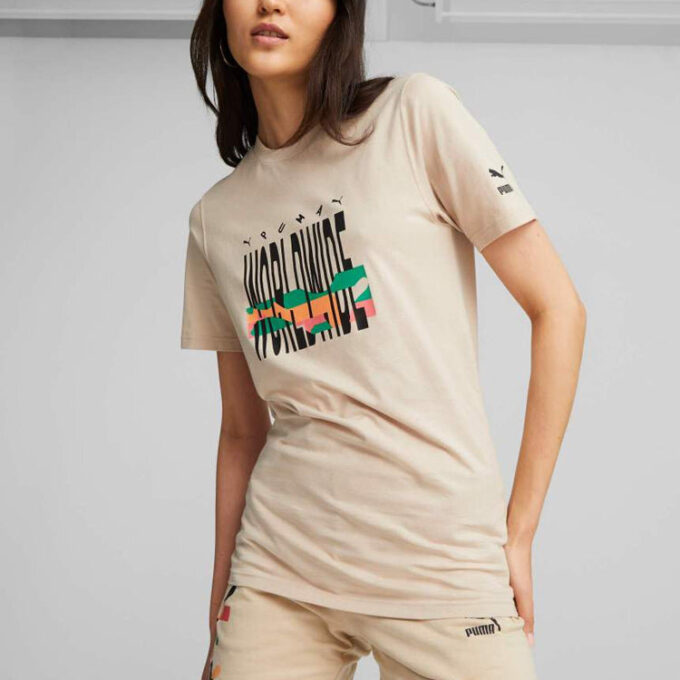 Camiseta gráfica Worldwide “Beige Negro”