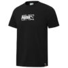 Camiseta Intl con estampado de tema, cuello redondo, manga corta, negra