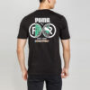 Camiseta Intl con estampado de tema, cuello redondo, manga corta, negra