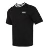 Camiseta lisa de cuello redondo para hombre, color negro