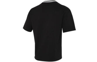 Camiseta lisa de cuello redondo para hombre, color negro